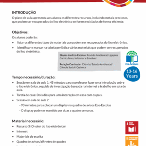 ECO-SCHOOLS Resíduos Lixo eletrônico 13 a 16 anos - EF II
